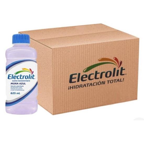 Imagen de Suero rehidratante Electrolit sabor mora azul caja con 12 pzas de 625ml c/u