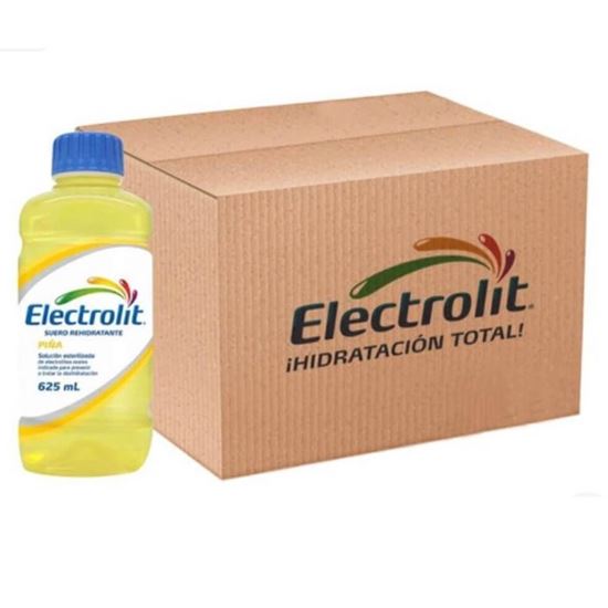 Imagen de Suero rehidratante sabor piña Electrolit caja con 12 pzas de 625ml c/u