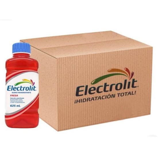 Imagen de Suero rehidratante Electrolit sabor fresa caja con 12 pzas de 625ml c/u