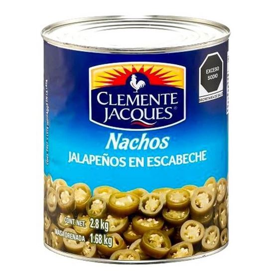 Imagen de Chiles jalapeños en escabeche para nachos Clemente Jacques en lata 2.8kg