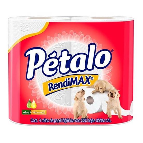 Imagen de Papel higiénico Pétalo Rendimax 4 rollos de 320 hojas