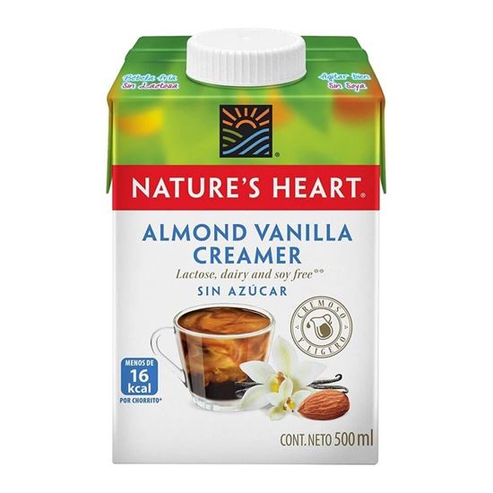 Imagen de Crema para café base almendra sabor vainilla sin azúcar Nature's Heart 500ml