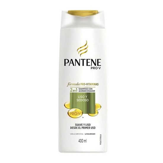 Imagen de Shampoo con acondicionador 2 en 1 Pantene Pro-V Liso & Sedoso 400ml