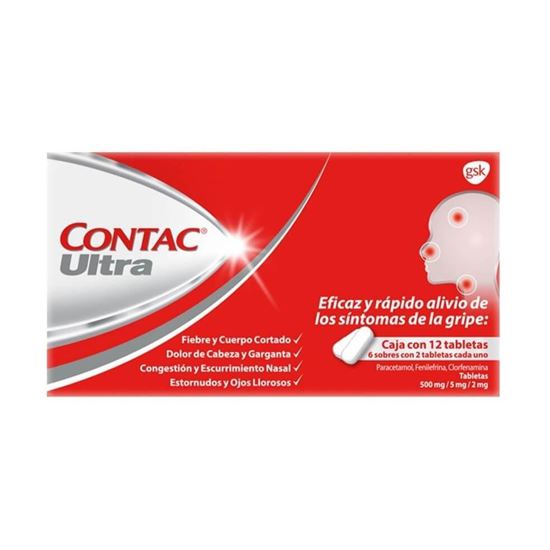 Imagen de Contac ultra caja con 12 tabletas
