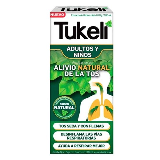 Imagen de Jarabe para la tos seca o con flemas Tukeli 120ml (adultos y niños)