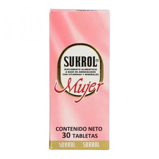 Imagen de Suplemento alimenticio Sukrol para mujer con 30 tabletas