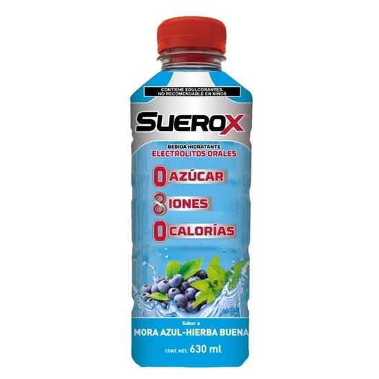 Imagen de Electrolitos orales Suerox 8 iones sabor mora azul-hierbabuena 630ml