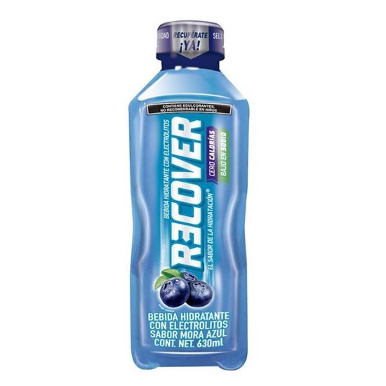 Imagen de Suero rehidratante con electrolitos sabor mora azul Recover 625ml