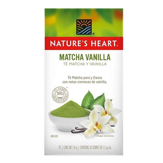 Imagen de Té matcha vainilla Nature’s Heart 20 sobres de 1.5g c/u