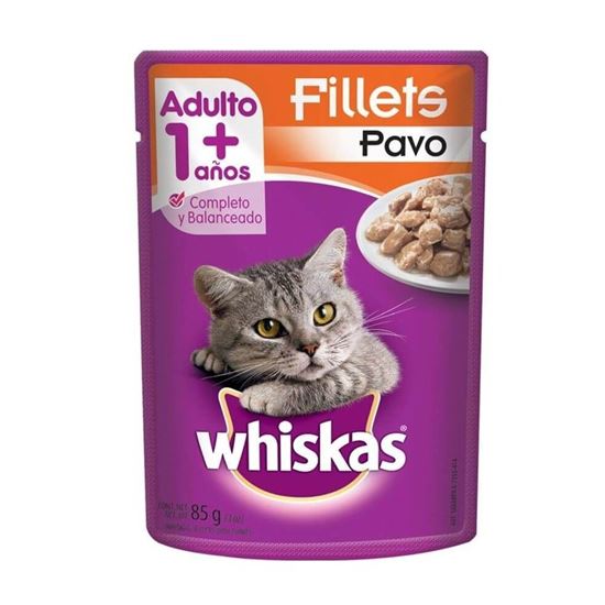 Imagen de Alimento para gato sabor fillets pavo Whiskas sobre 85g