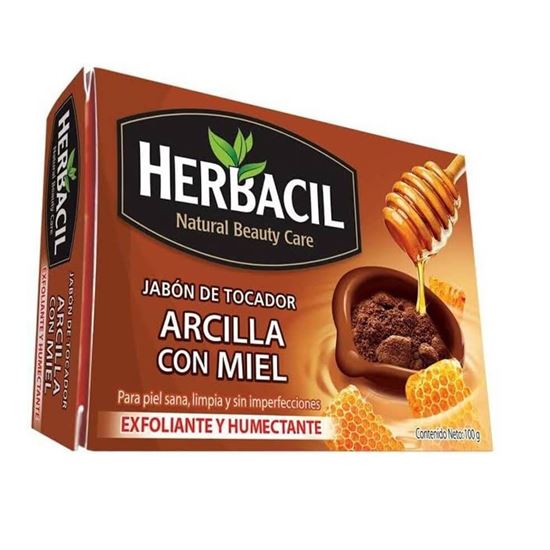 Imagen de Jabón de tocador Herbacil exfoliante y humectante con arcilla y miel 100g