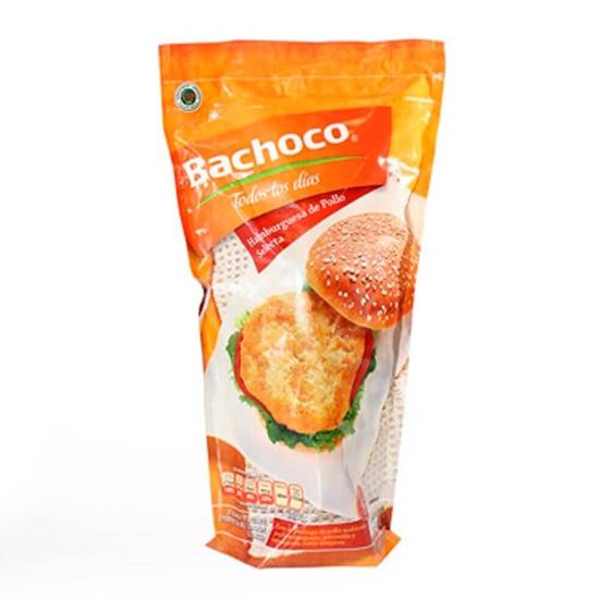 Imagen de Hamburguesa de pollo selecta empanizada en paquete Bachoco 1.36kg