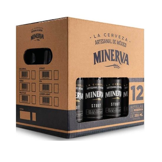 Imagen de Cerveza artesanal Minerva stout caja con 12 botellas de 355ml c/u