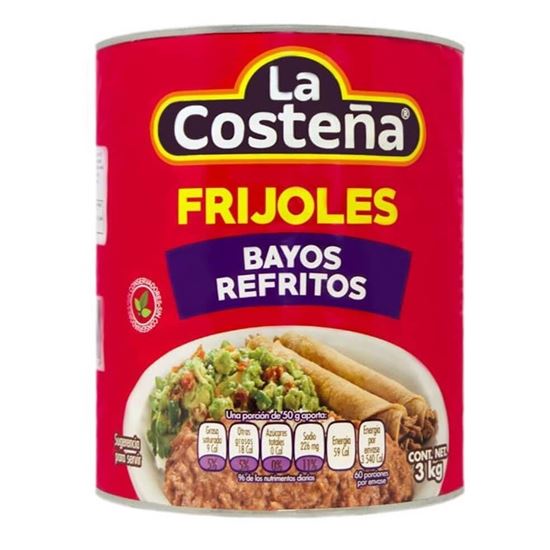 Imagen de Frijoles bayos refritos La Costeña en lata 3kg