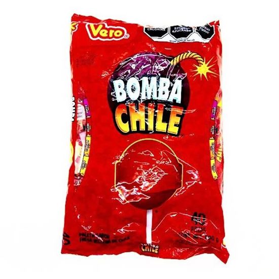 Imagen de Paleta sabor fresa Vero bomba chile 40 pzas