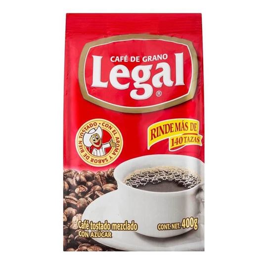 Imagen de Café tostado y molido mezclado con caramelo Legal bolsa de 400g
