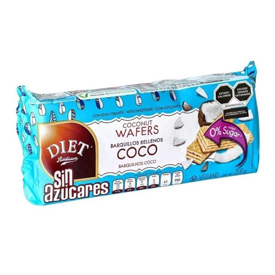 Imagen de Barquillos rellenos de coco sin gluten DIET Radisson 200g