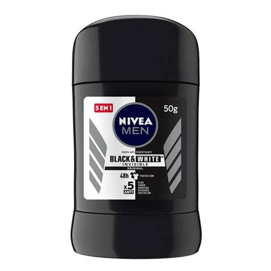 Imagen de Desodorante en barra antitranspirante invisible black and white Nivea men 50g