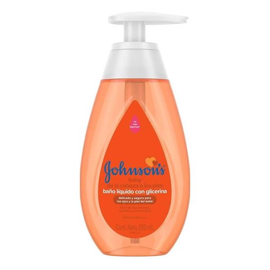 Imagen de Baño Líquido con glicerina Johnson’s baby de la cabeza a los pies 200ml
