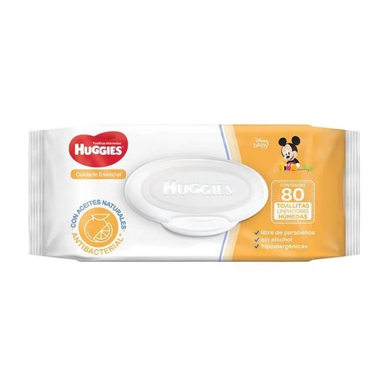 Imagen de Toallitas húmedas Huggies cuidado esencial 80 pzas