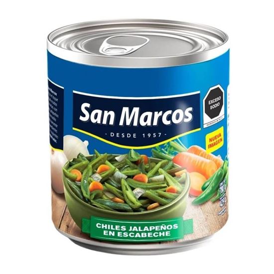 Imagen de Chiles jalapeños en escabeche San Marcos en lata 780g