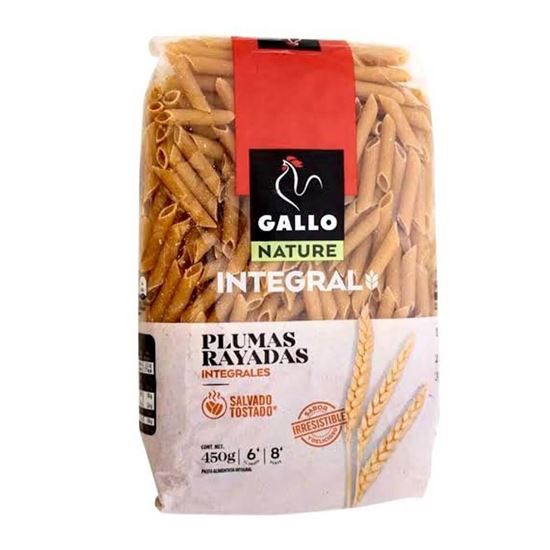 Imagen de Pasta de plumas rayadas integrales Gallo 450g
