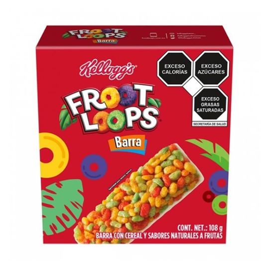 Imagen de Barras Kellogg's Froot Loops paquete con 6 pzas (108g)