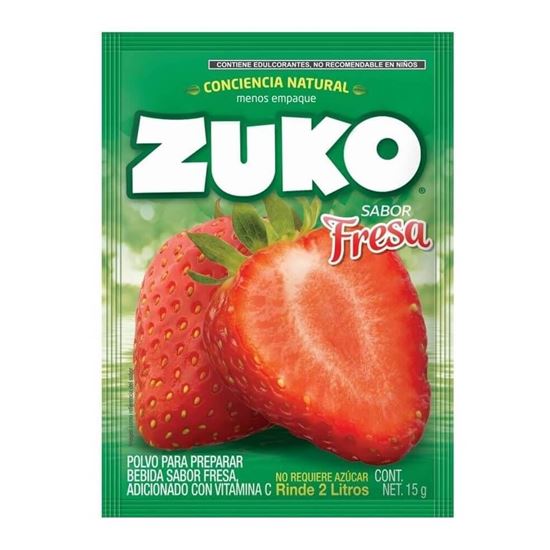 Imagen de Polvo para preparar bebida sabor fresa Zuko 13g
