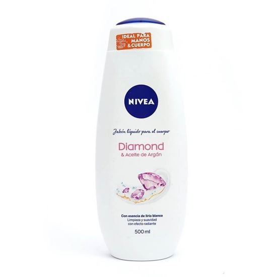 Imagen de Jabón líquido para cuerpo y manos Nivea Diamond & Aceite de Argán 500ml