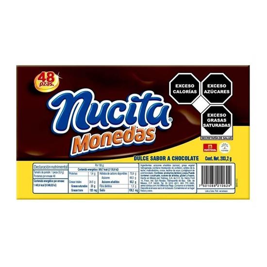 Imagen de Dulce sabor chocolate Nucita Monedas blister 48 pzas (283.2g)