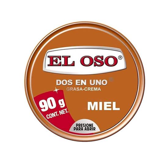 Imagen de Grasa-crema dos en uno para calzado color miel El Oso 90g