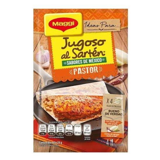 Imagen de Hojas sazonadoras Maggi jugoso al sartén sabor pastor (4 hojas de 6g c/u)