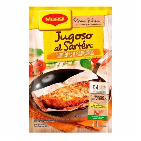 Imagen de Hojas sazonadoras Maggi jugoso al sartén sabor tomate y especias (4 hojas de 6g c/u)