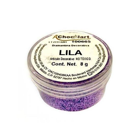 Imagen de Diamantina decorativa comestible color lila A'Chocolart 8g