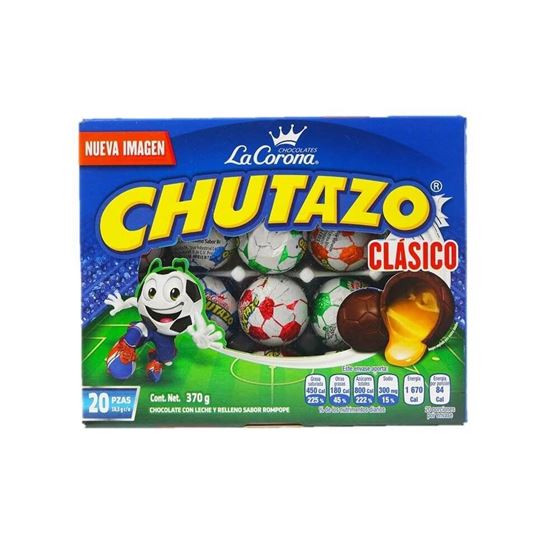 Imagen de Chocolate de balón con relleno sabor rompope Ricolino Chutazo 20 pzas (370g)