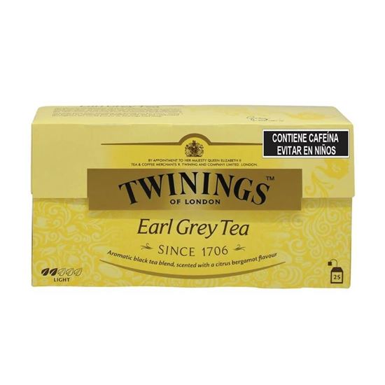 Imagen de Té earl grey Twinings 25 sobres de 2g c/u