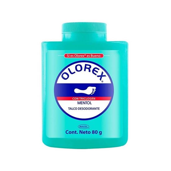 Imagen de Talco desodorante con triclosán para pies Olorex Mentol 80g