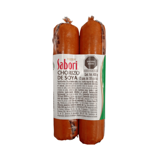 Imagen de Chorizo vegetariano de soya Parma Sabori 400g