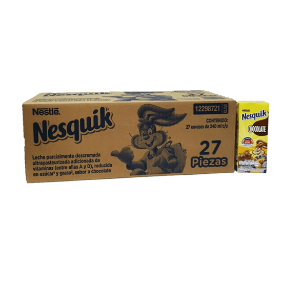 Imagen de Leche sabor chocolate Nesquik caja con 27 pzas de 240 ml c/u