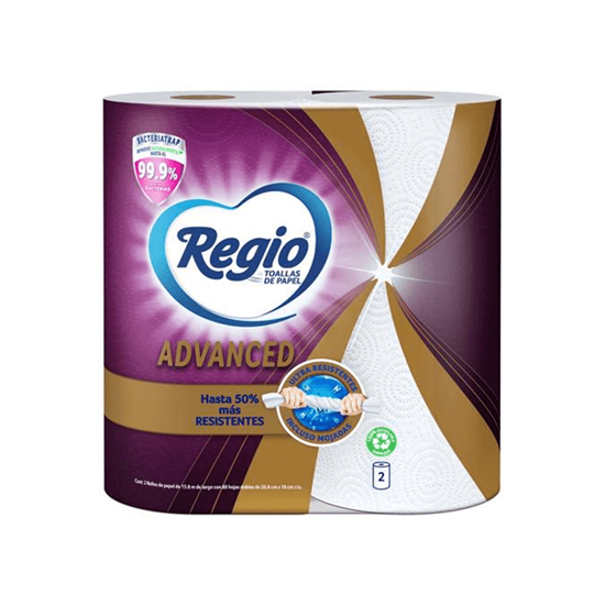 Imagen de Toallas de papel Regio Advanced 2 rollos 88 hojas dobles