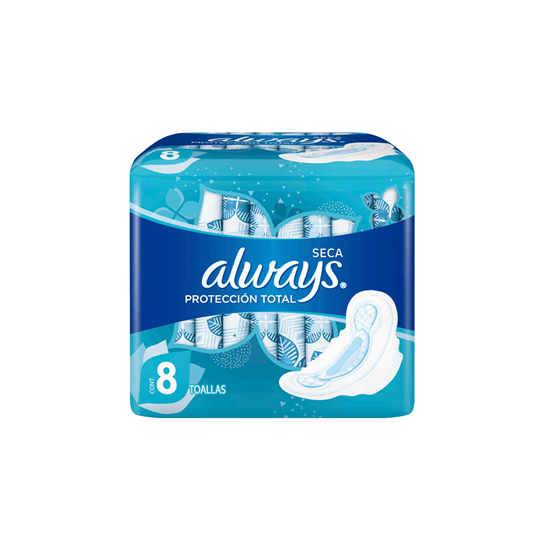 Imagen de Toalla femenina Always seca protección total 8 toallas