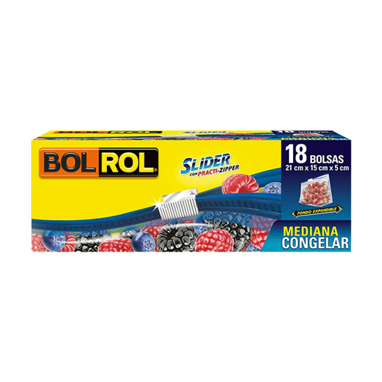 Imagen de Bolsas con practi zipper medianas Bol Rol 18 pzas (21cm x 15cm x 5cm)