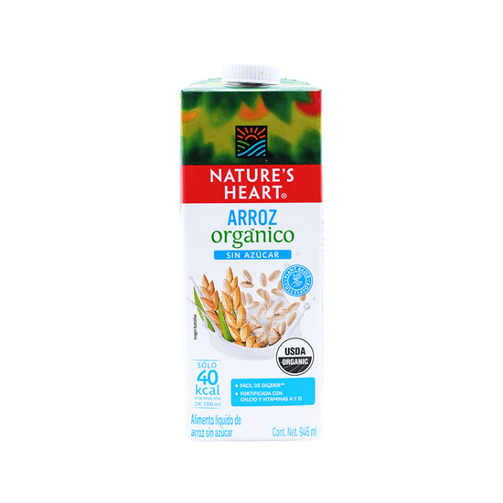 Imagen de Alimento líquido orgánico de arroz sin azúcar Nature’s Heart 946ml