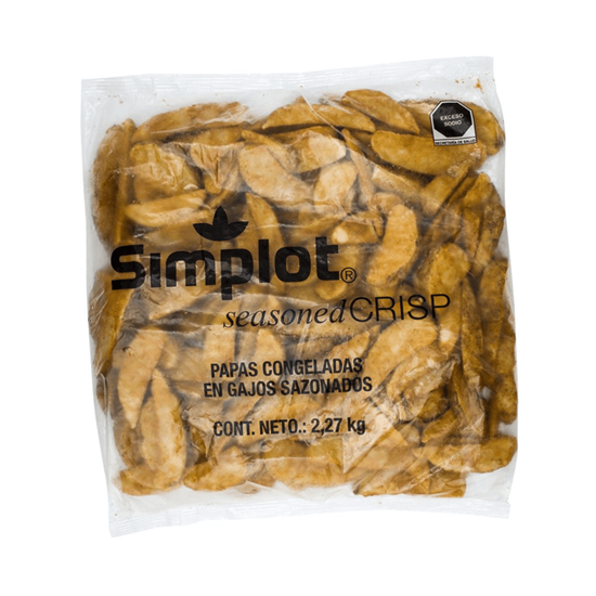 Imagen de Papas gajo sazonadas para freír Simplot bolsa con 2.27kg
