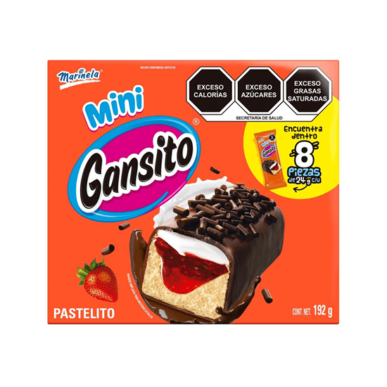 Imagen de Mini Gansito Marinela caja con 8 piezas de 24g c/u