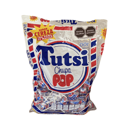Imagen de Paleta sabor cereza Tutsi Chupa pop 100 pzas