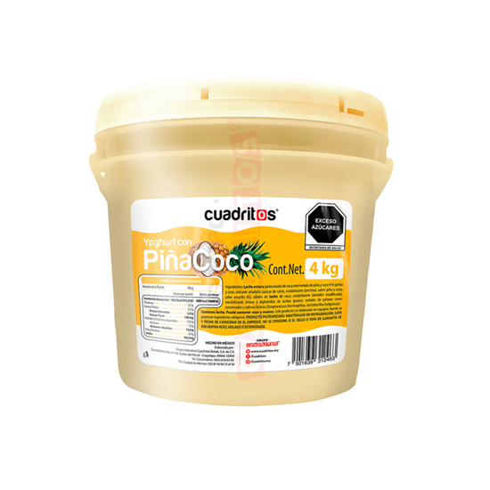 Imagen de Yoghurt con piña y coco Cuadritos cubeta 4kg