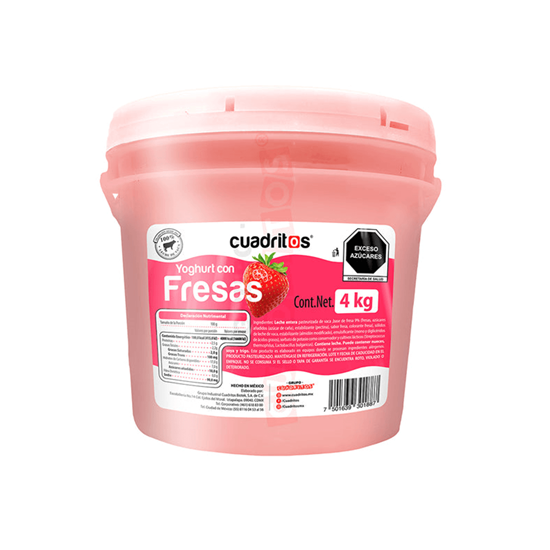 Imagen de Yoghurt con fresas Cuadritos cubeta 4kg
