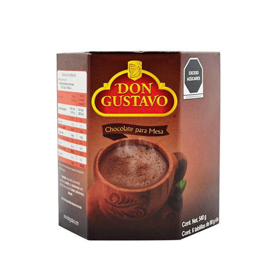Imagen de Chocolate para mesa Don Gustavo 6 tablillas de 90g c/u (540g)