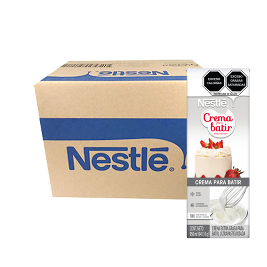 Imagen de Crema para batir ultrapasteurizada Nestlé caja con 12 pzas de 950ml c/u